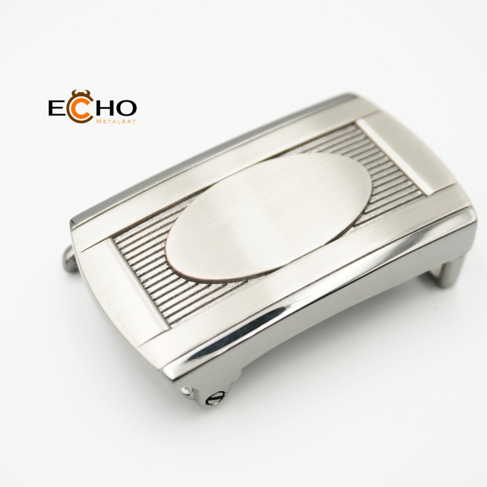 32mm Automatic Belt Buckle with Oval Stripe Design and Custom Logo Option