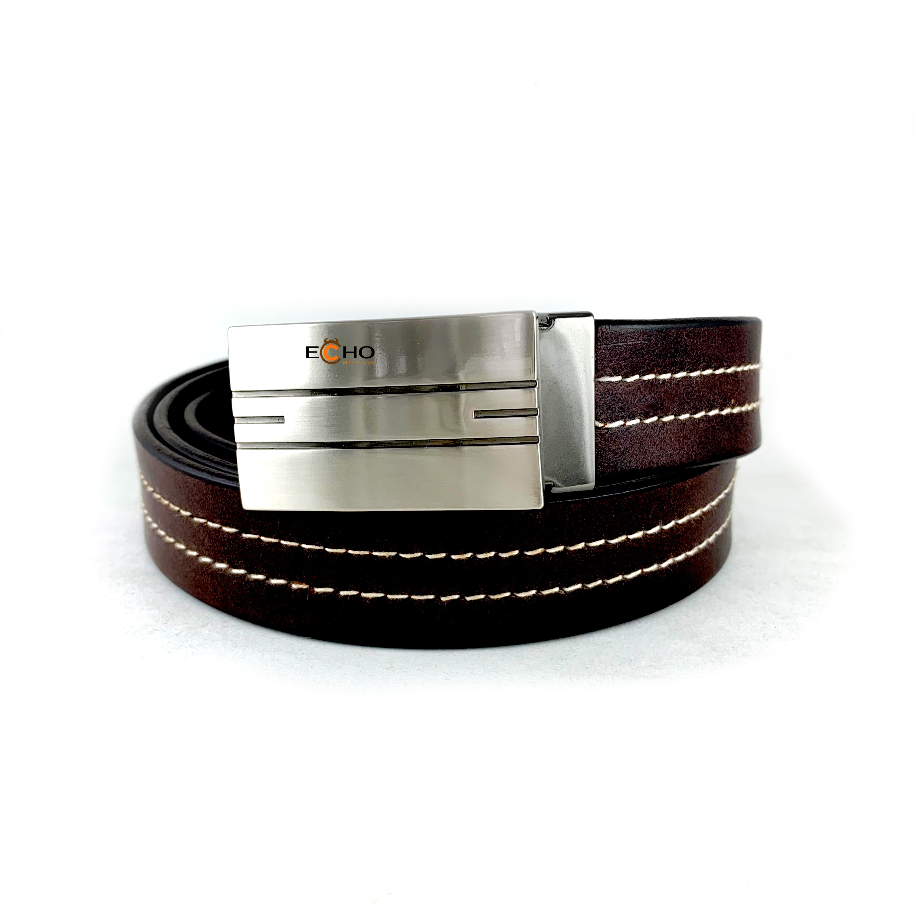 30mm Gunmetal Business Belt Buckle for Men – Dual Slash Line Design, Custom Logo Available