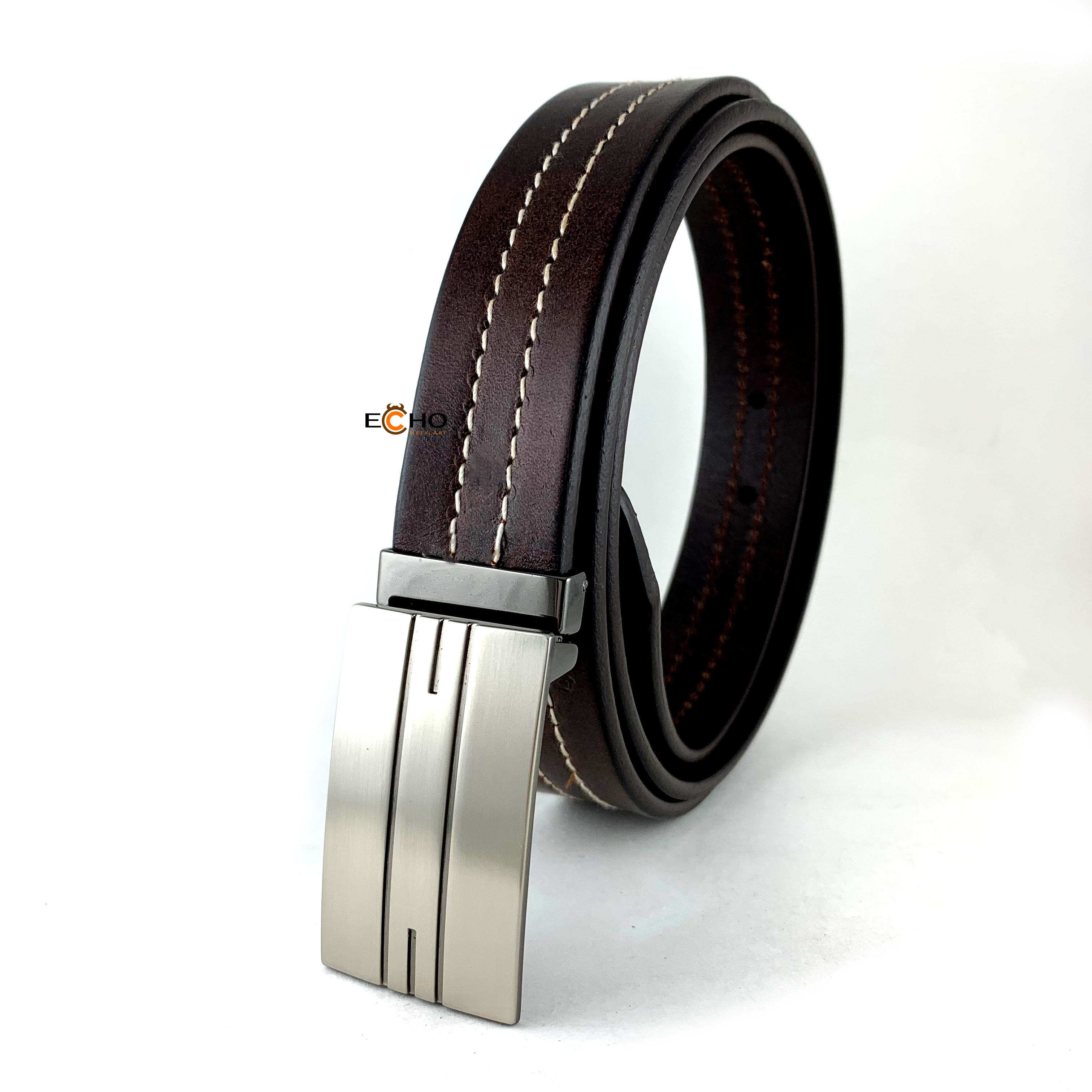 30mm Gunmetal Business Belt Buckle for Men – Dual Slash Line Design, Custom Logo Available