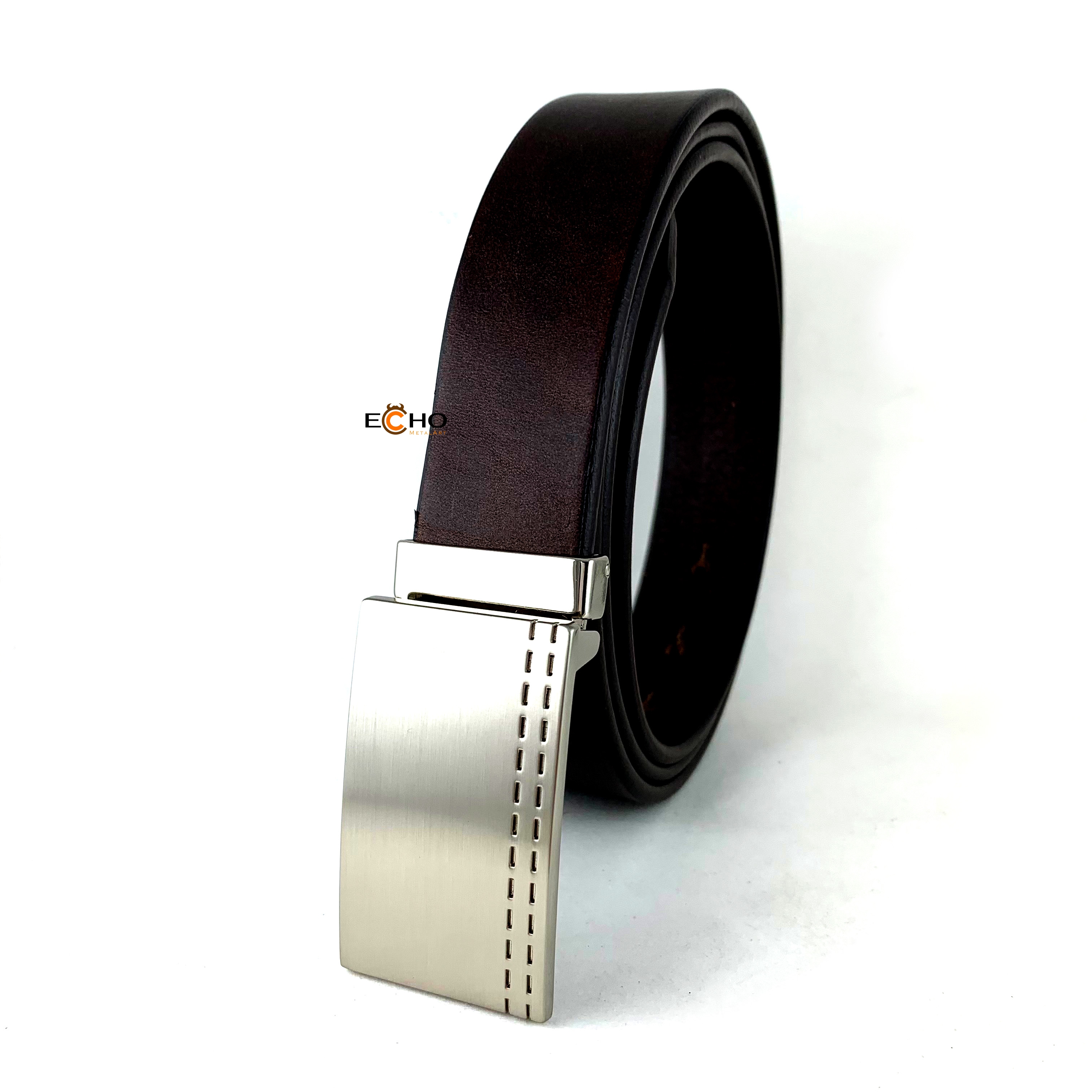 30mm Silver Business Belt Buckle – Perforated Edge Design, Custom Logo Available