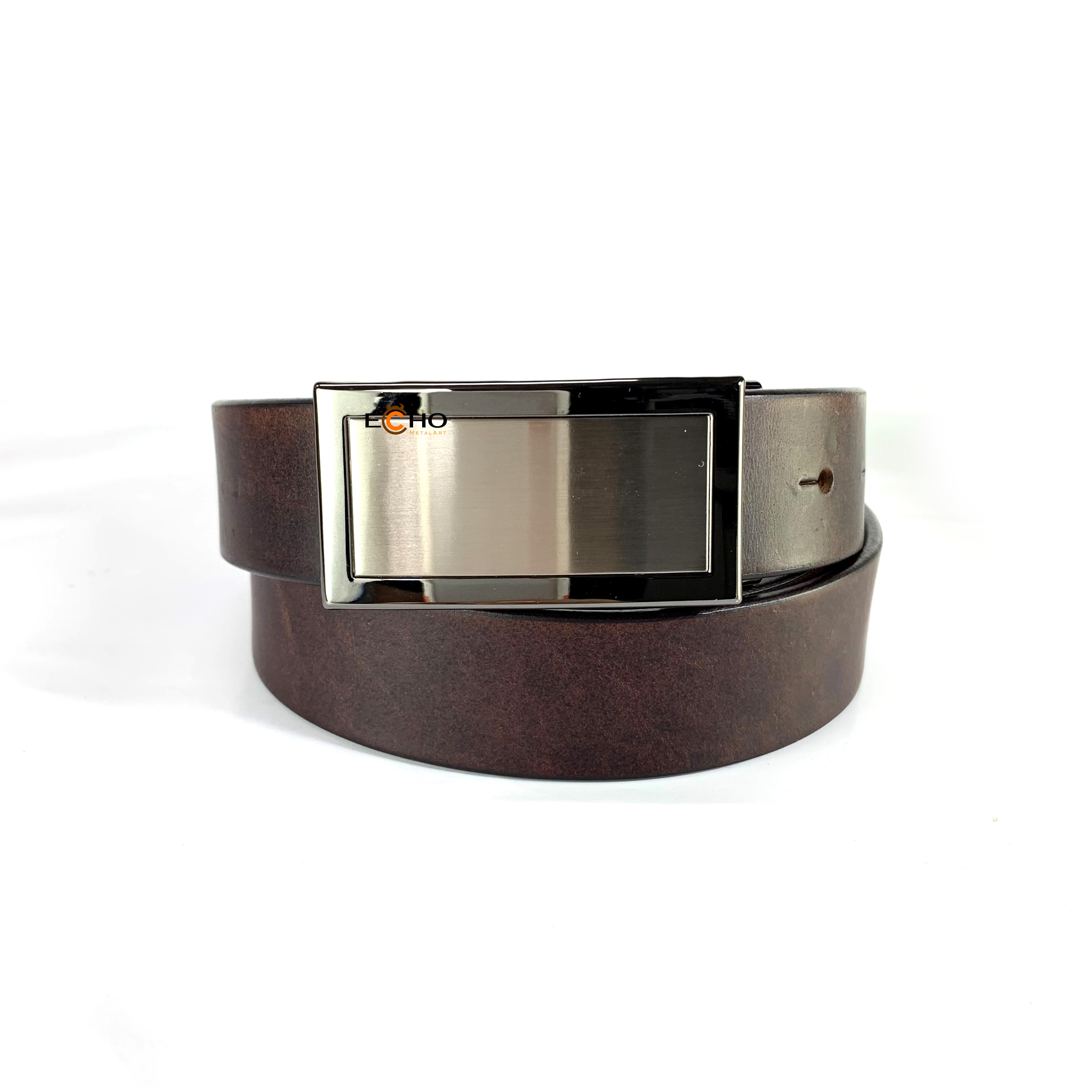 30mm Business Plate Buckle for Men – Brushed & Glossy Finish