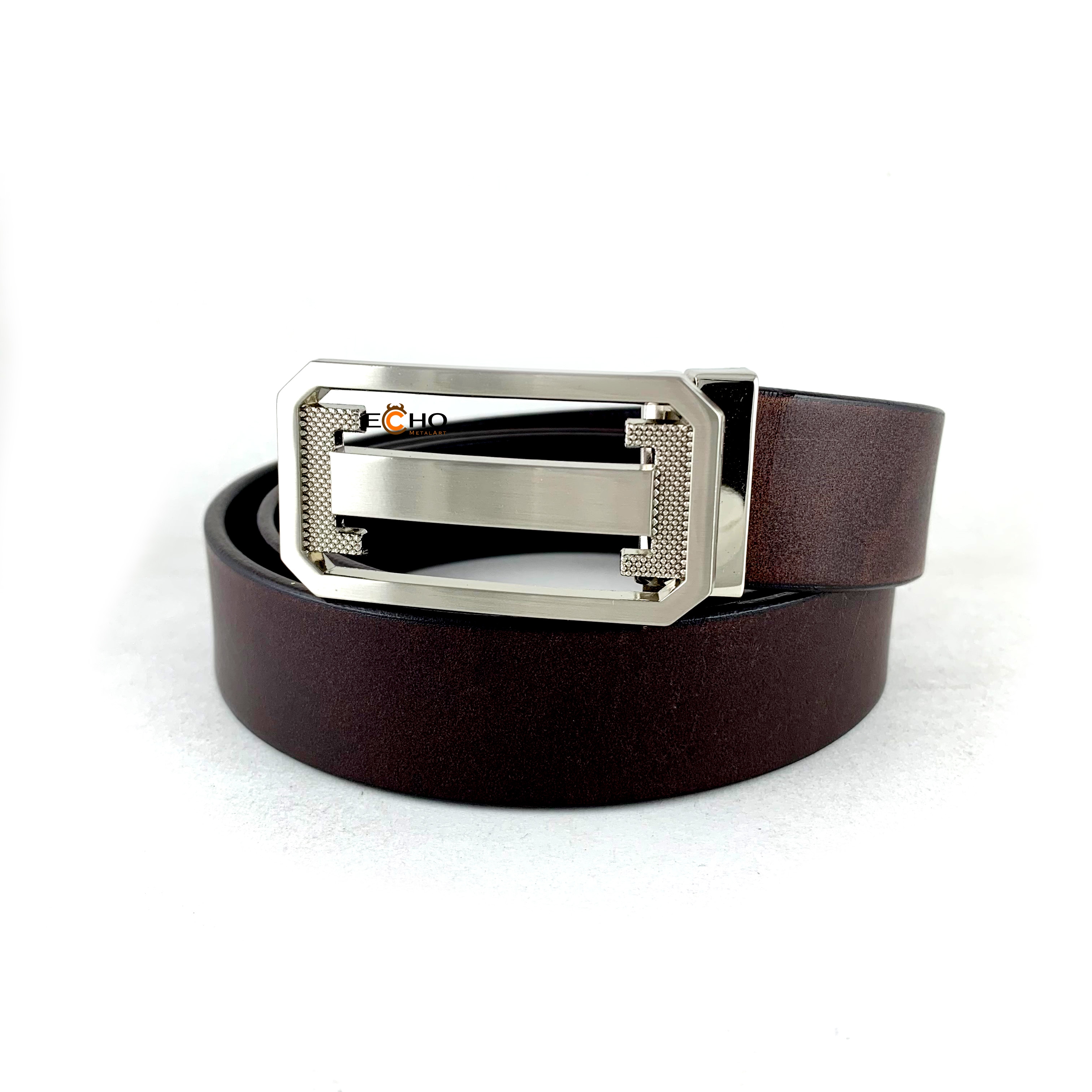 30mm Silver Business Belt Buckle – Modern Loop-In Frame Design, Custom Logo Available