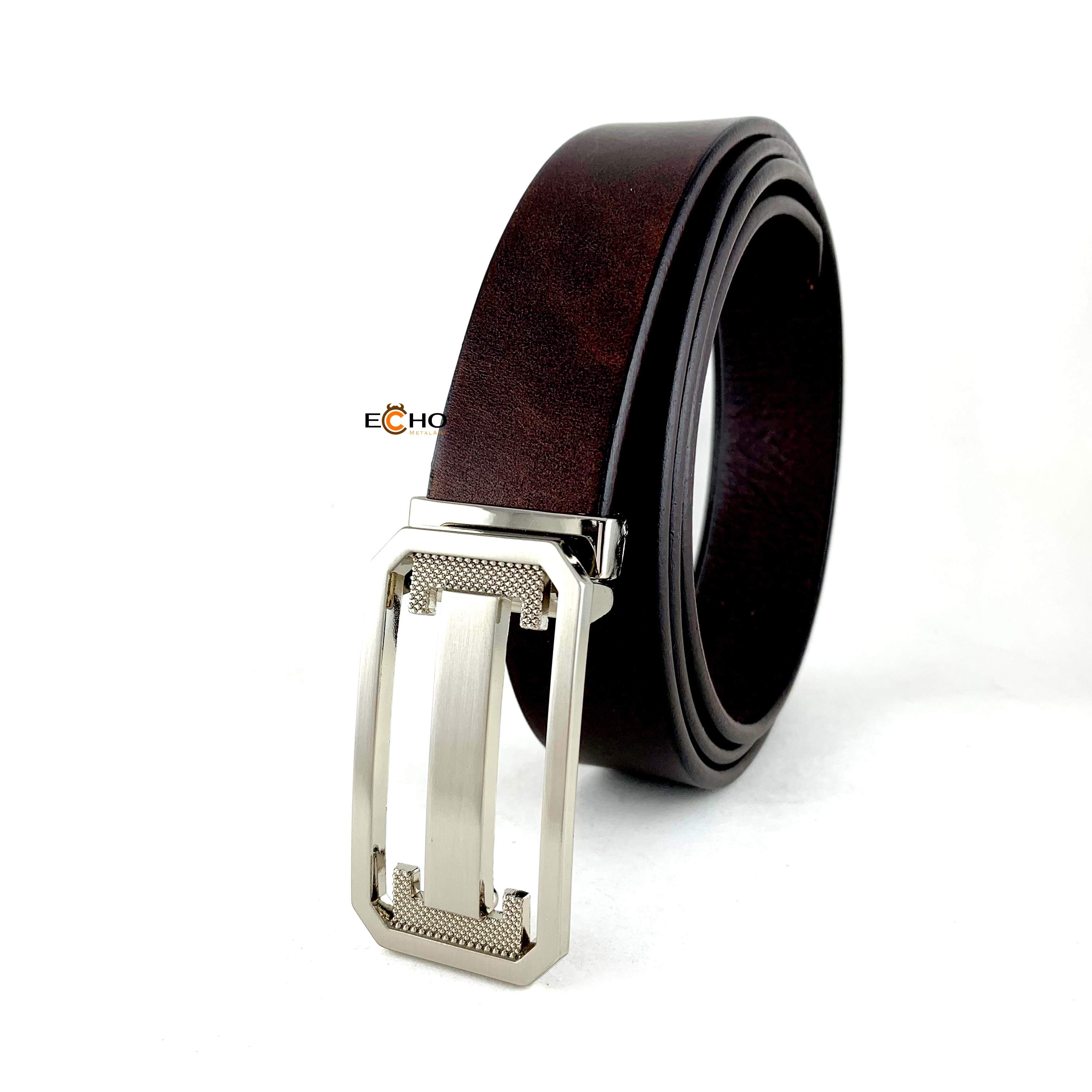 30mm Silver Business Belt Buckle – Modern Loop-In Frame Design, Custom Logo Available