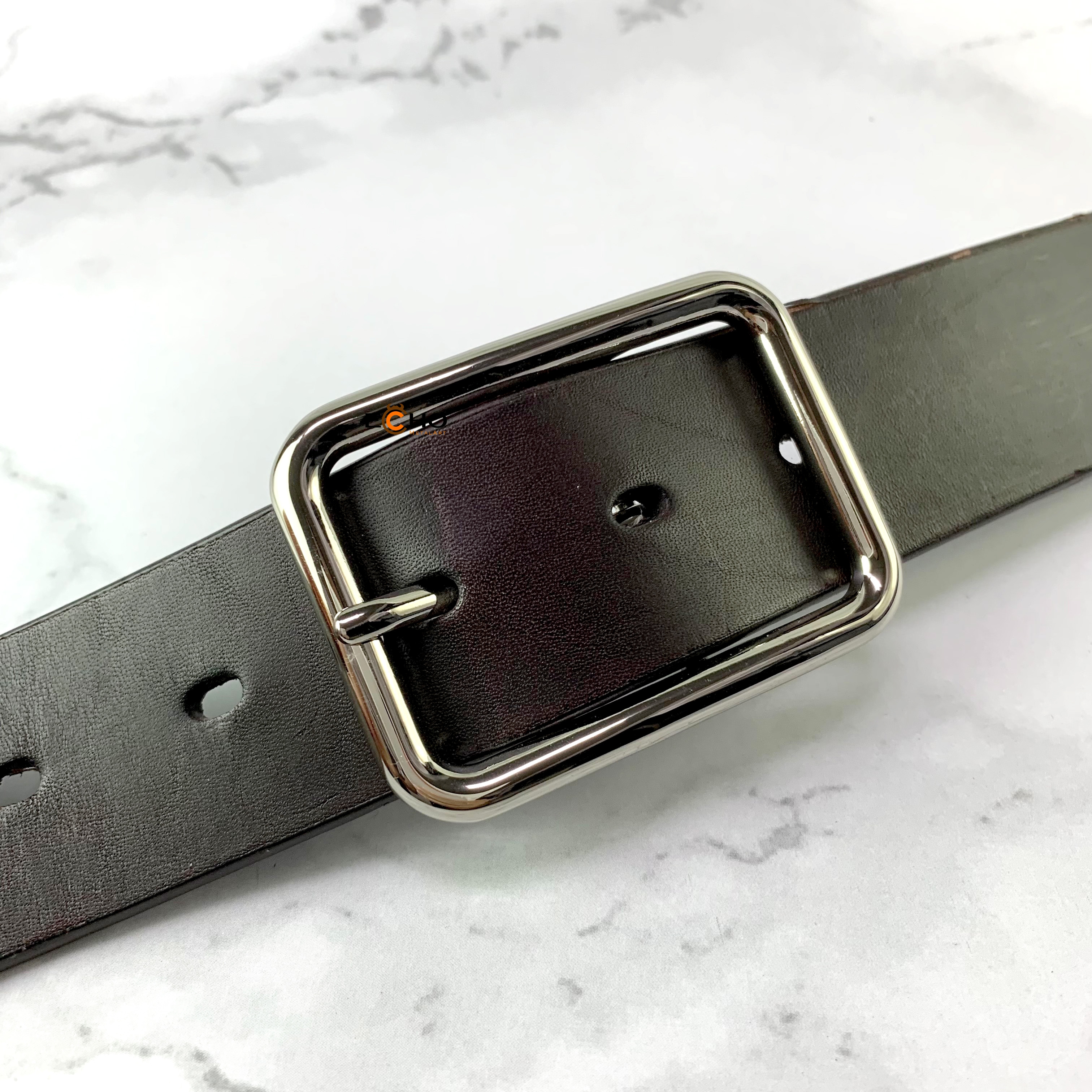 35mm Rounded Rectangle Pin Buckle for Men’s Belts – O-Frame Design