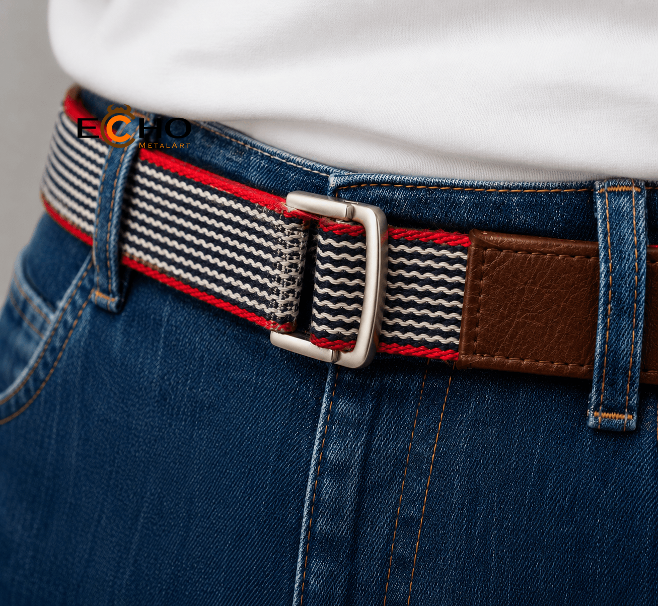 38mm Rectangular Center Bar Buckle with Flip Keeper