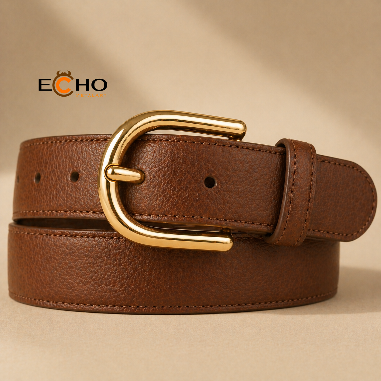 25mm Gold Alternative Pin Buckle Belt – New Bright Gold Finish