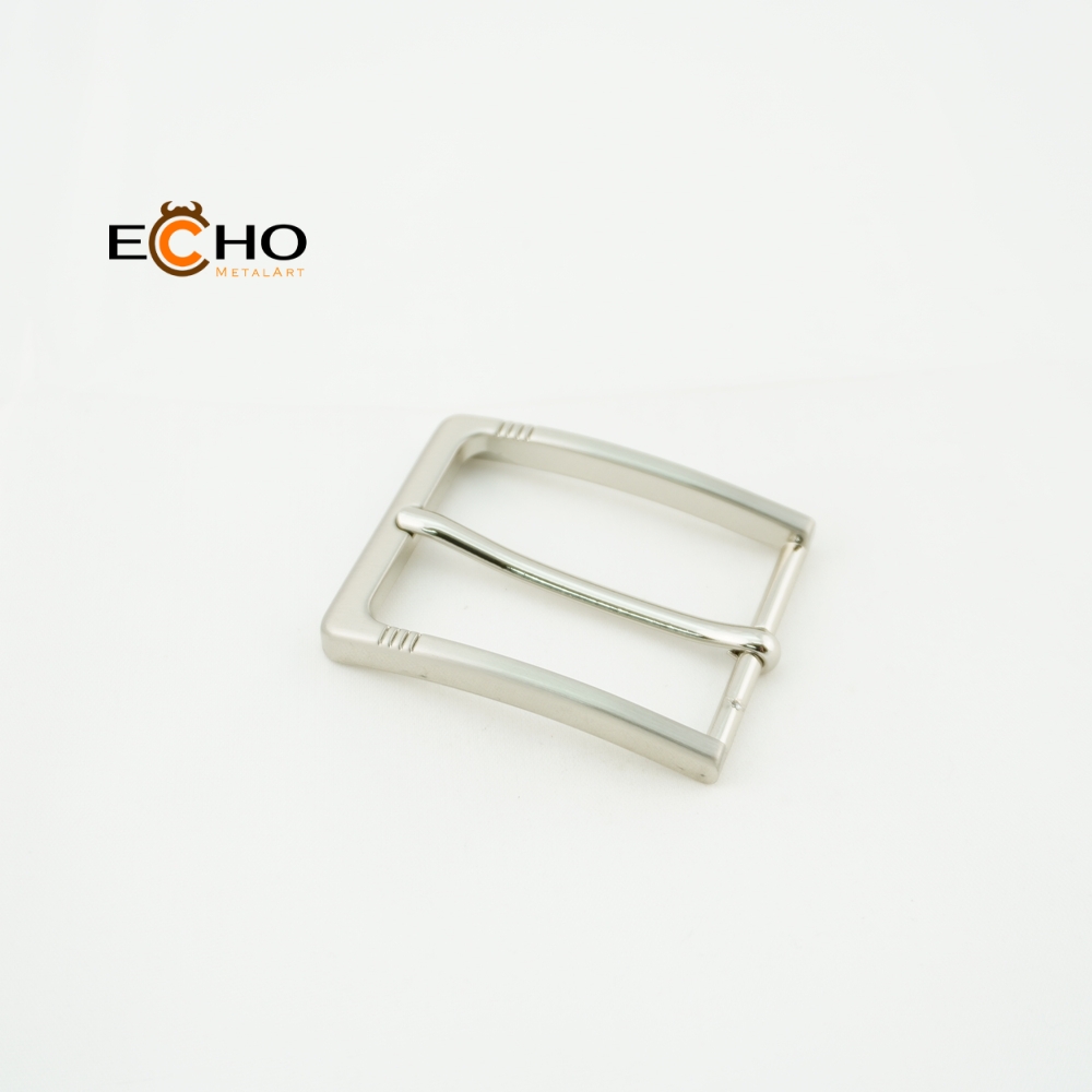 35mm Matte Nickel Decorative Groove Metal Pin Buckle for Casual Belts