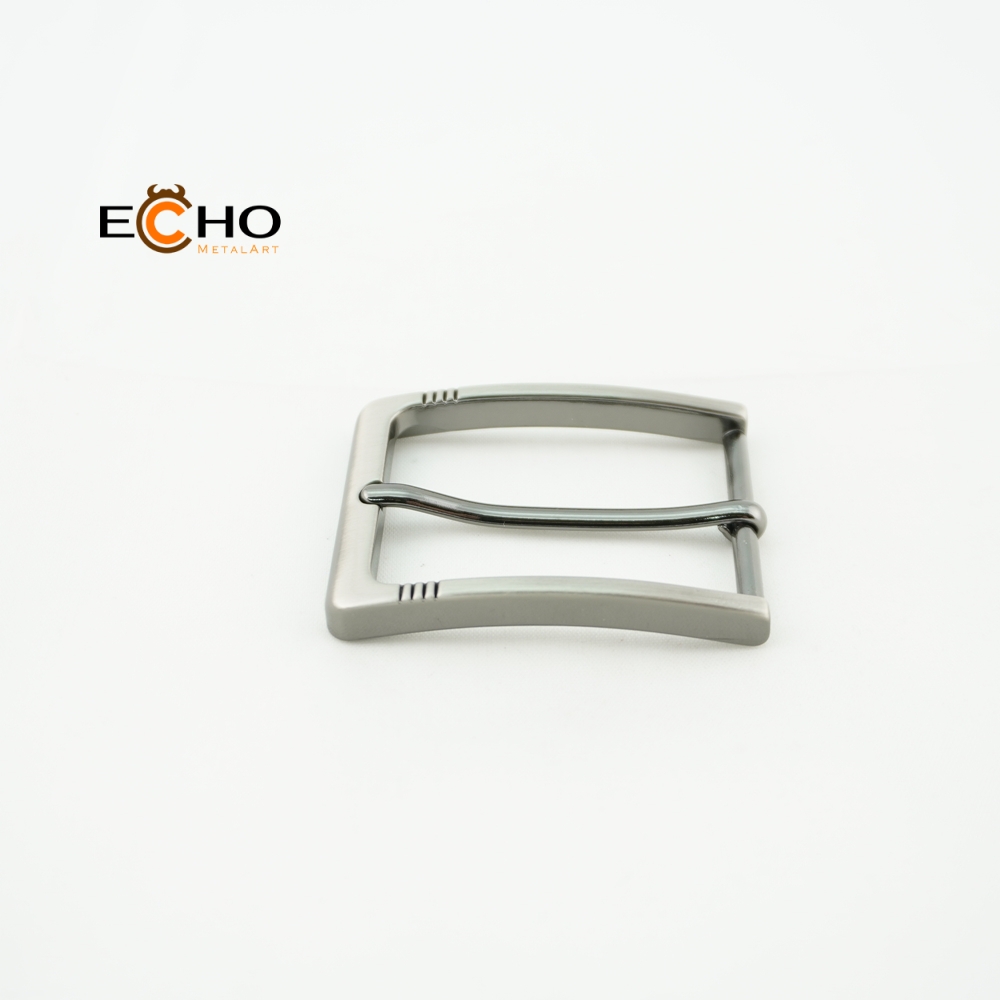 35mm Matte Nickel Decorative Groove Metal Pin Buckle for Casual Belts