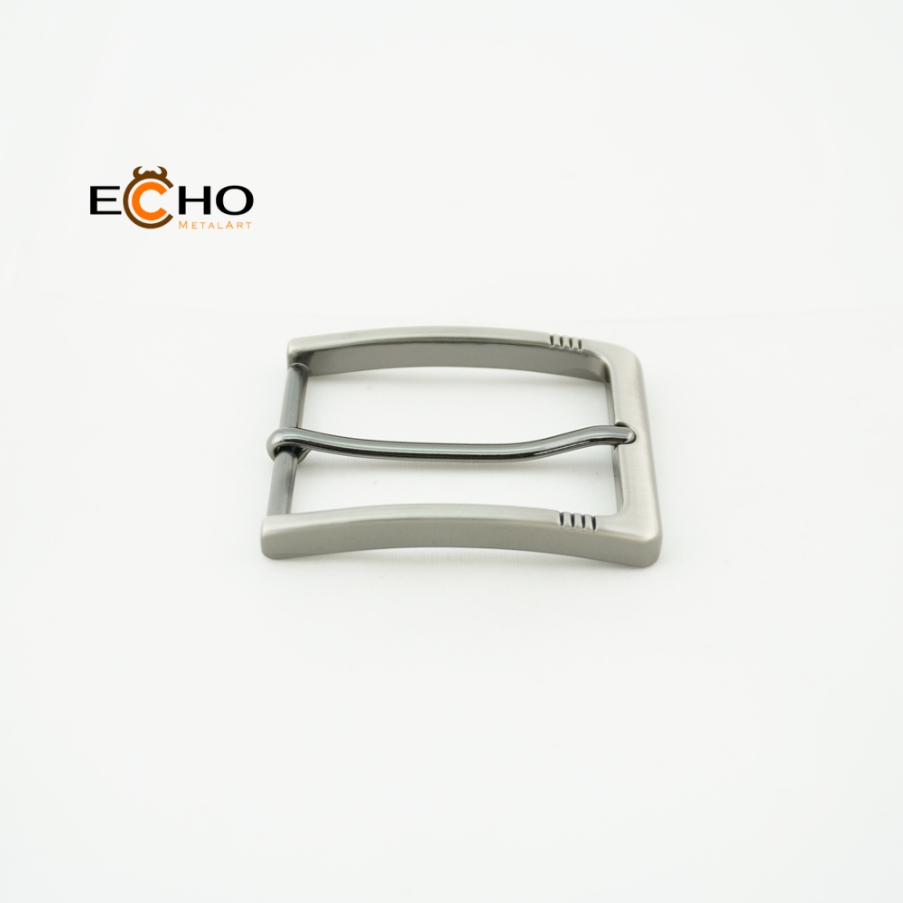 35mm Matte Nickel Decorative Groove Metal Pin Buckle for Casual Belts