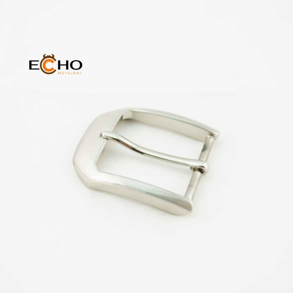 35mm Brushed and Polished Nickel Rounded Square Metal Pin Buckle for Belts