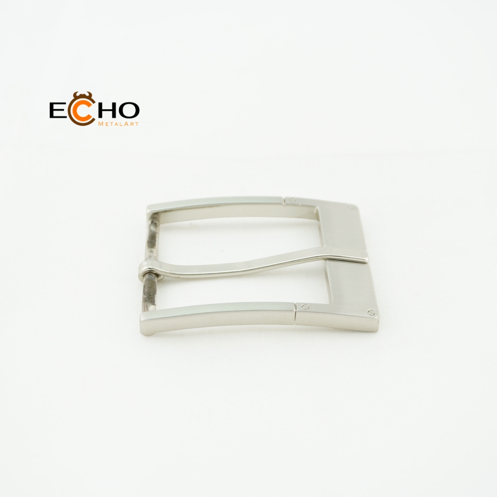35mm Shiny Nickel Hairline Curved Bar Metal Pin Buckle for Belts