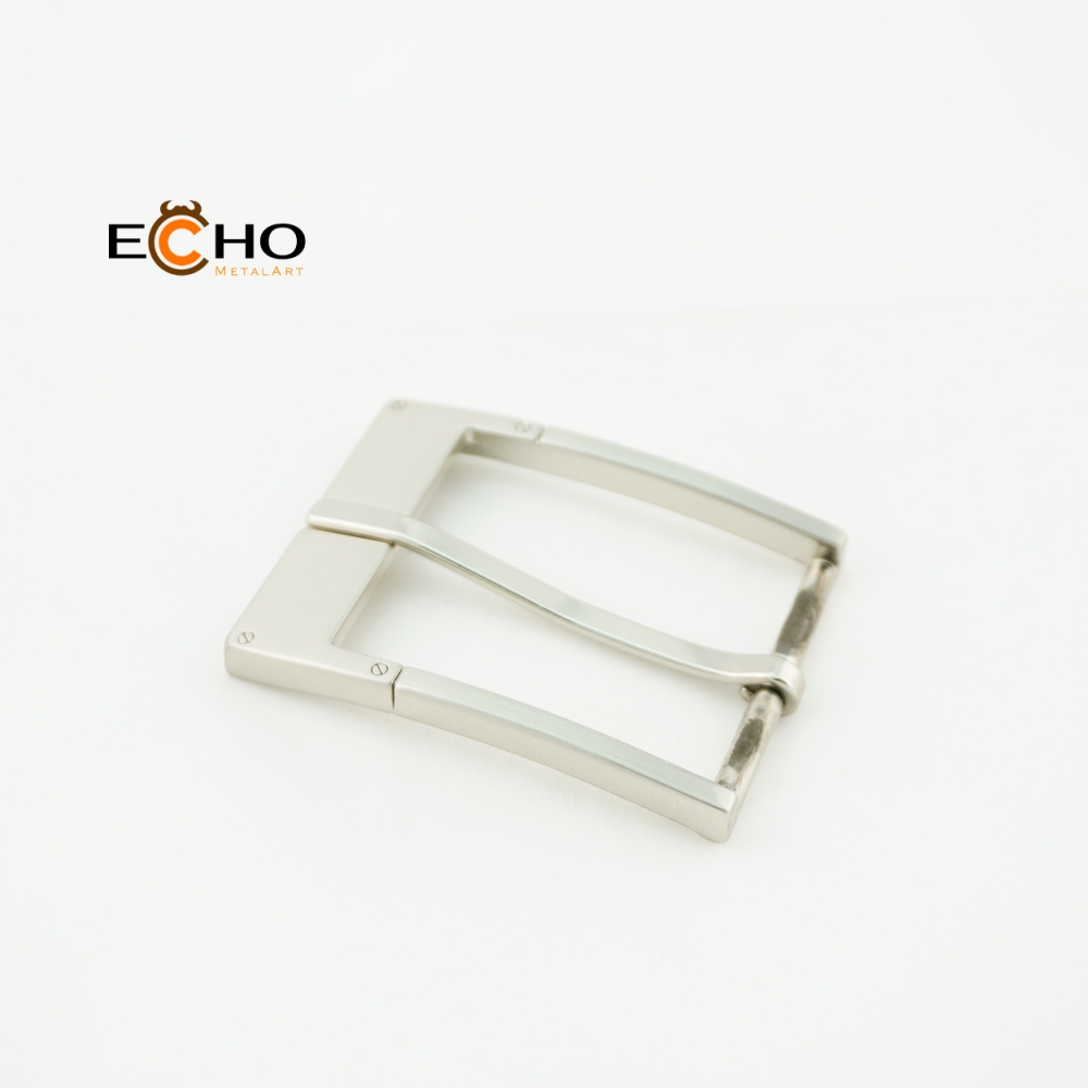35mm Shiny Nickel Hairline Curved Bar Metal Pin Buckle for Belts