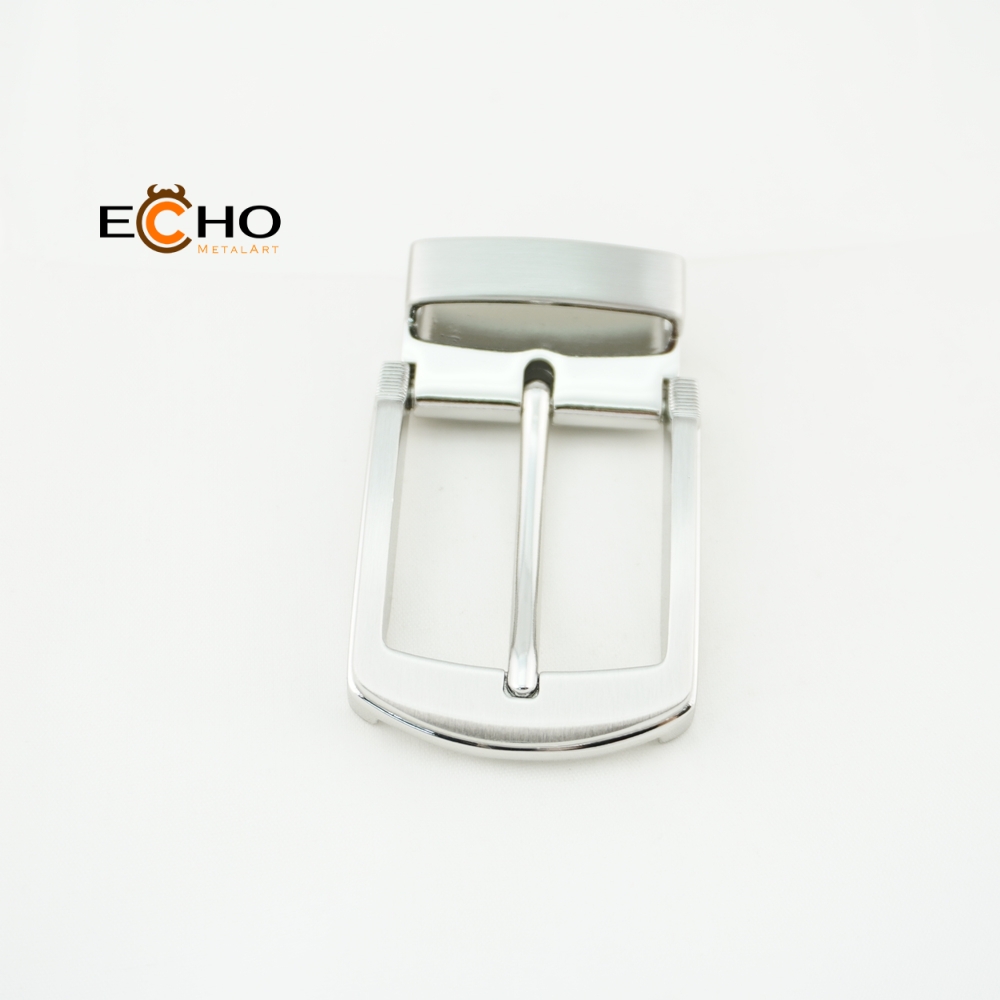 35mm Shiny Nickel Double-Layer Frame Metal Pin Buckle for Belts