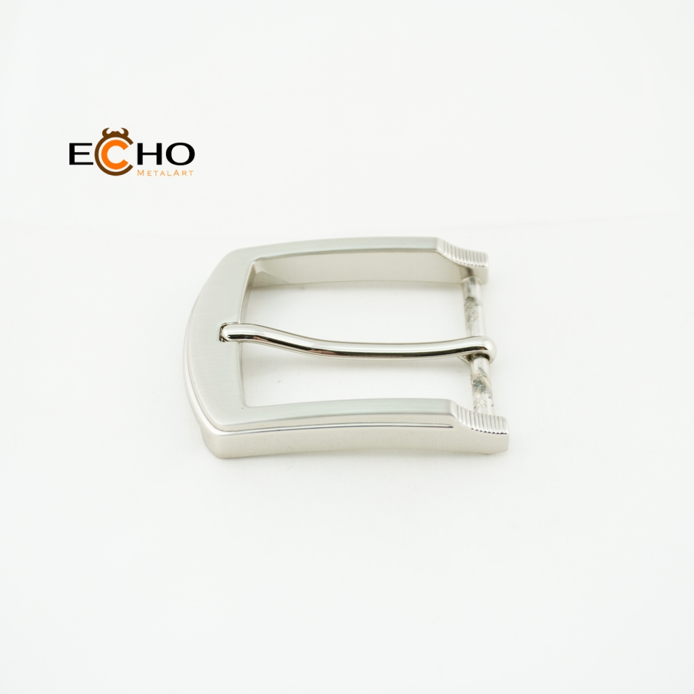 35mm Shiny Nickel Double-Layer Frame Metal Pin Buckle for Belts