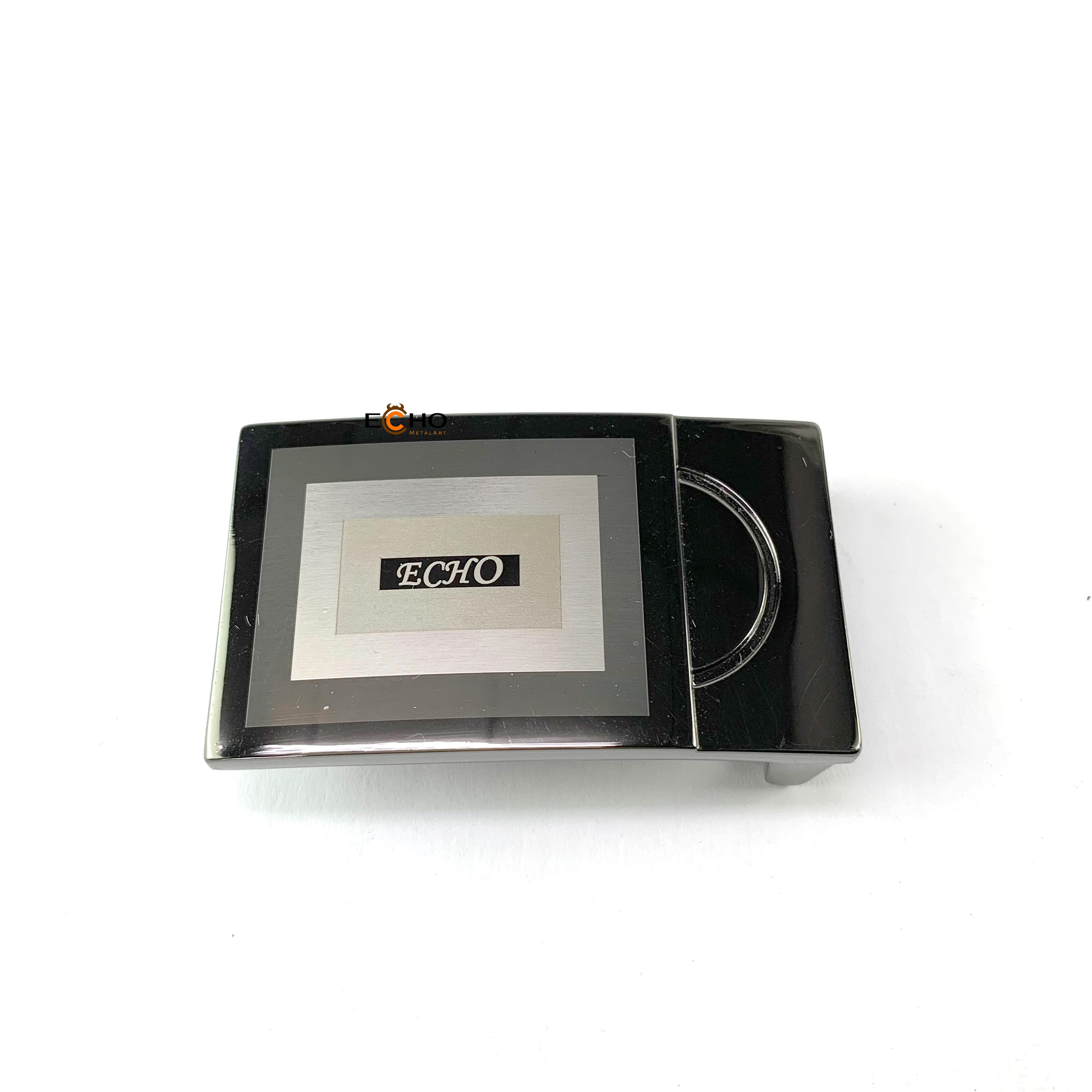 Custom Laser Engraved Plate Buckle with 3D Logo Effect for 35mm Belts
