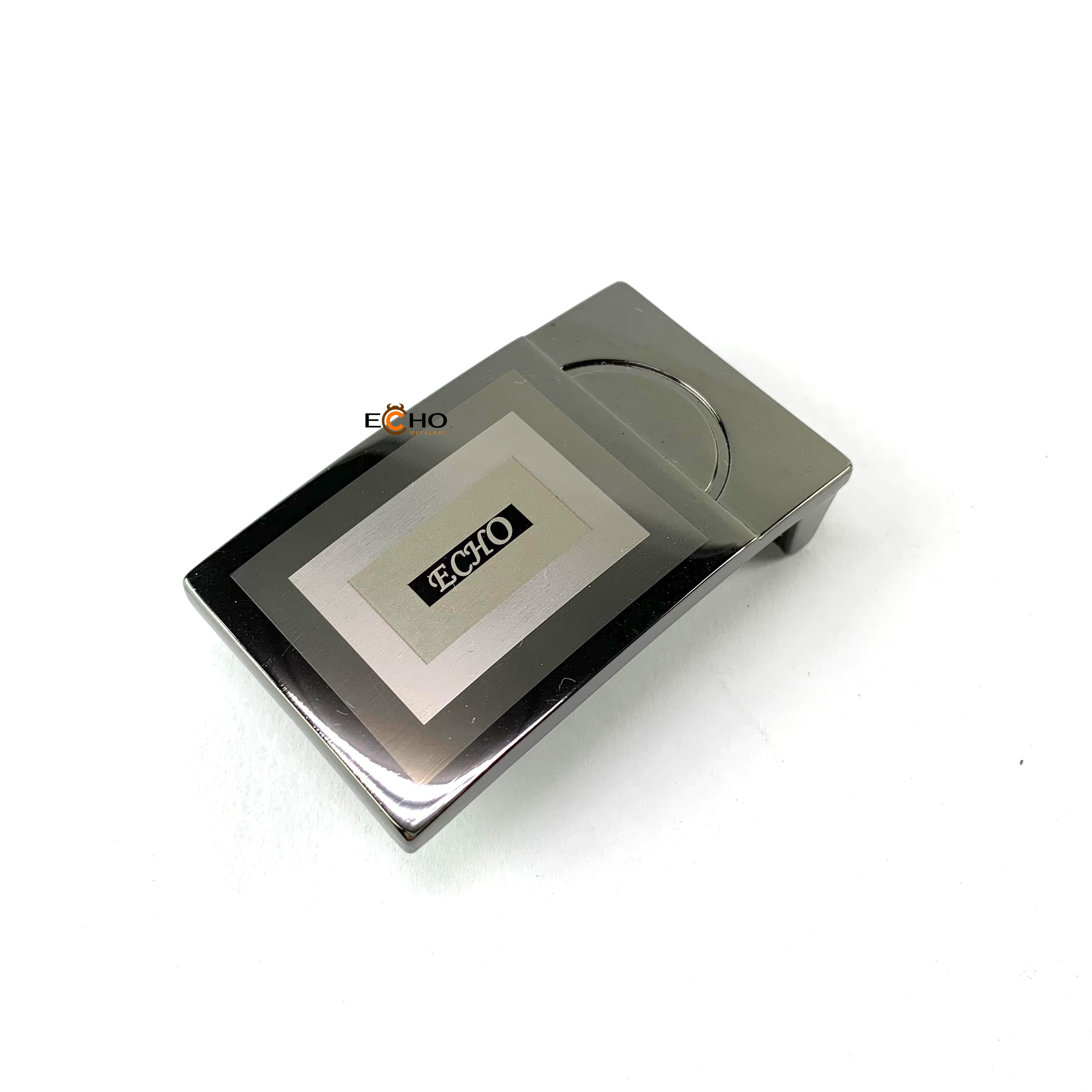Custom Laser Engraved Plate Buckle with 3D Logo Effect for 35mm Belts