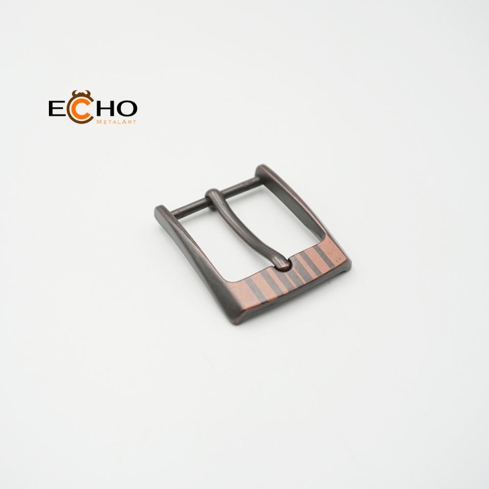 Laser Engraved Red Antique Copper Belt Buckle – Pattern Design