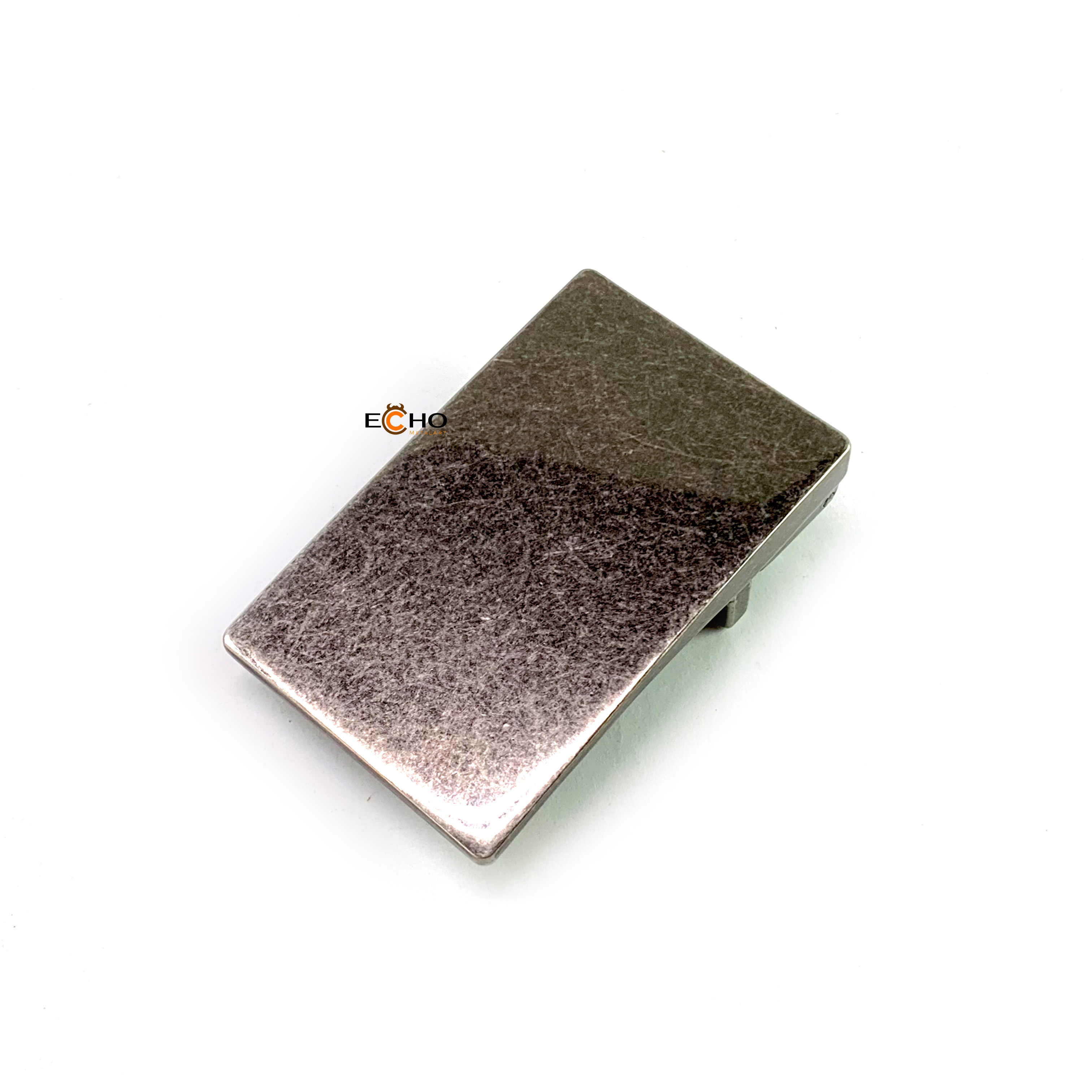 Nickel-Free Shell Texture Black Belt Buckle – Rectangular Design - SPDPF+A