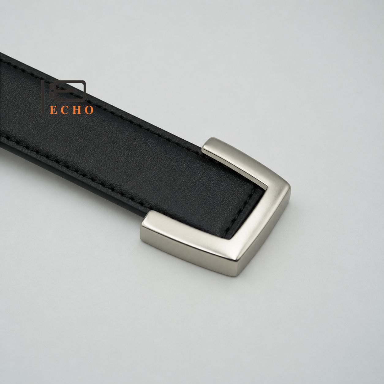 35MM Zinc Alloy Belt Tip with Open Bracket Profile – Screw-On End Fitting in Nickel Hairline Finish