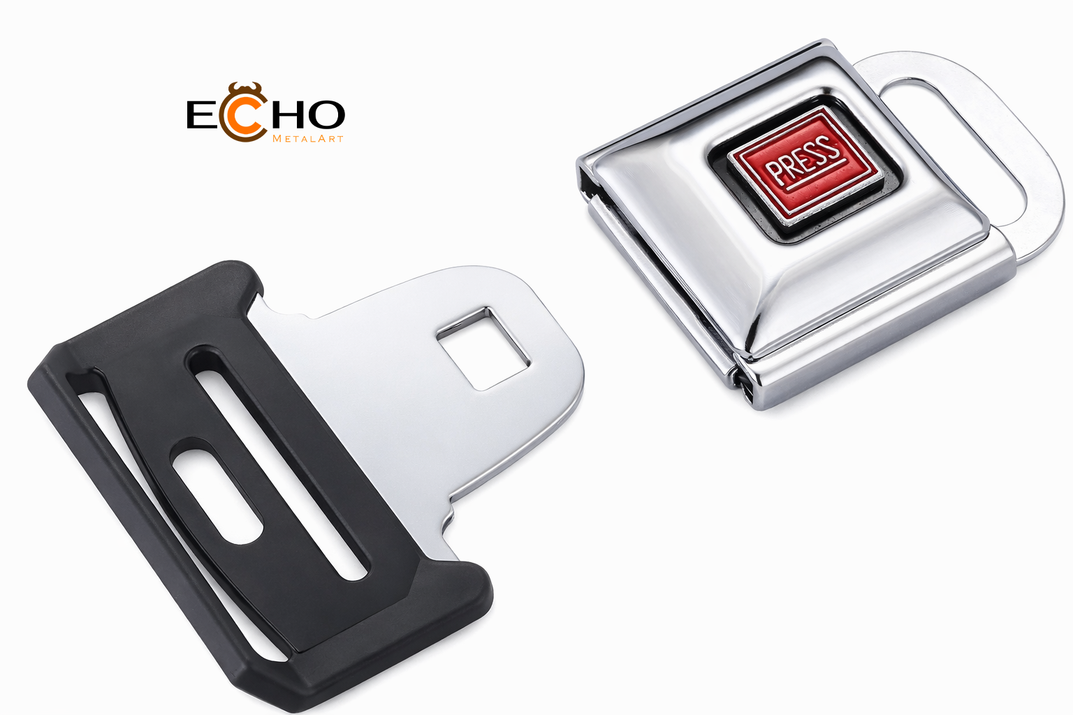 Metal Push Button Safety Buckle with Stainless Steel Tongue