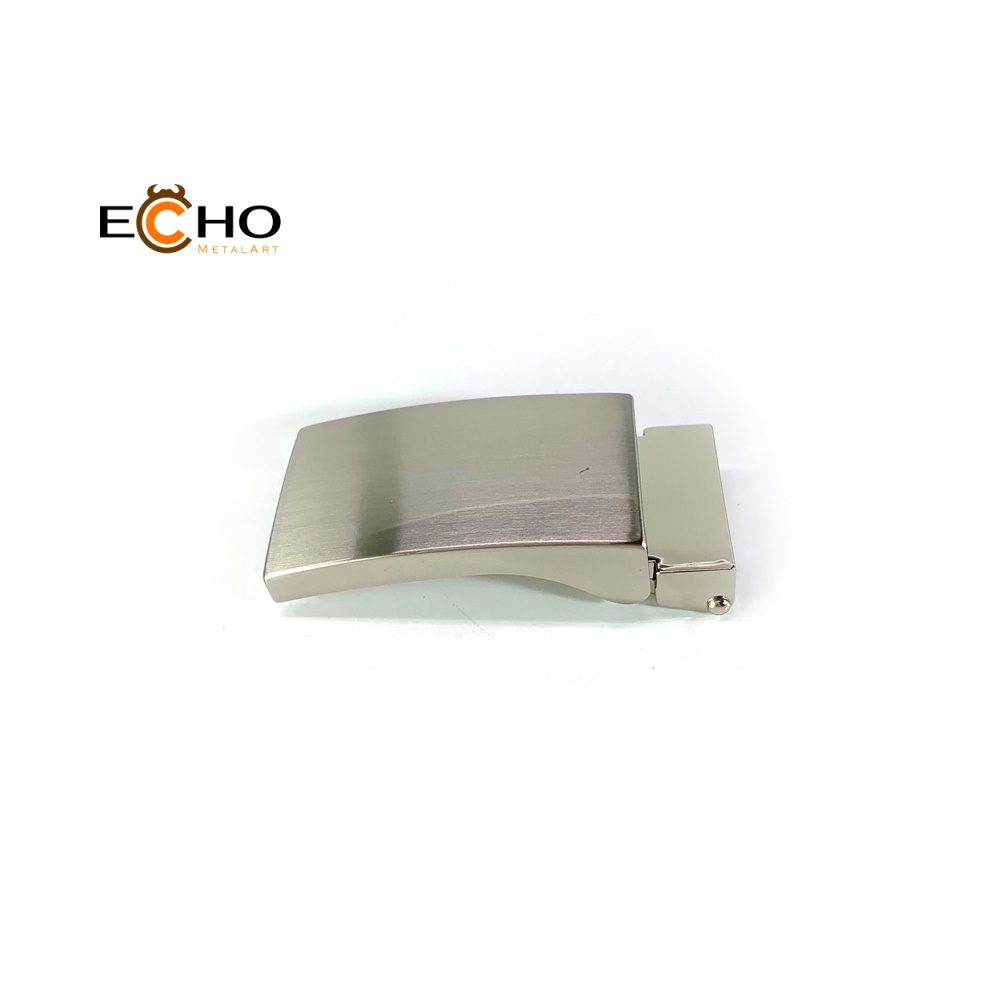25mm Silver Women’s Dress Belt Buckle – Minimalist Brushed Design, Custom Logo Available