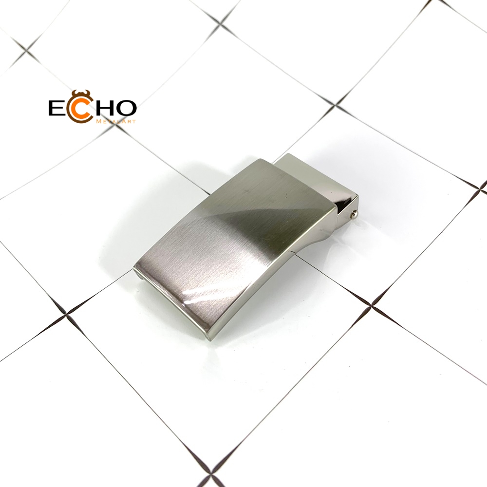 25mm Silver Women’s Dress Belt Buckle – Minimalist Brushed Design, Custom Logo Available